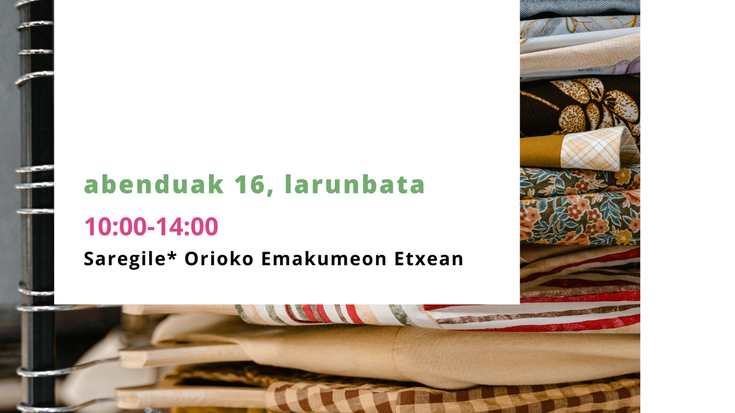 Bigarren eskuko arropa eta osagarrien azoka egingo dugu Saregilen