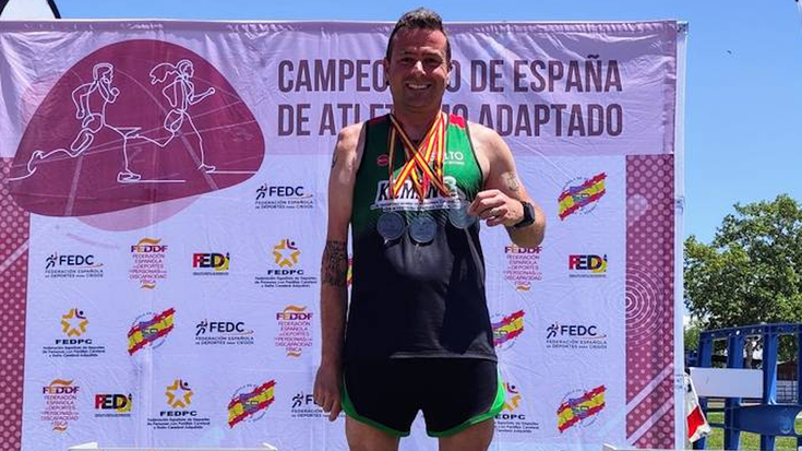 Alberto Rebollok zilarrezko domina bat eta brontzezko bi eskuratu ditu Atletismo Egokituaren Espainiako Txapelketa Absolutoan
