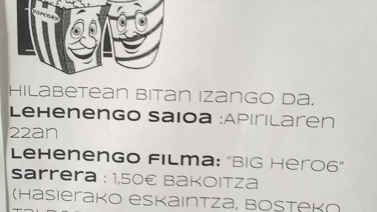IKASTOLAN ZINEMA IGANDE ARRATSALDEAN