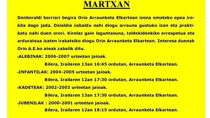 Orio AE_DEIALDIA_2018ko denboraldia badator...