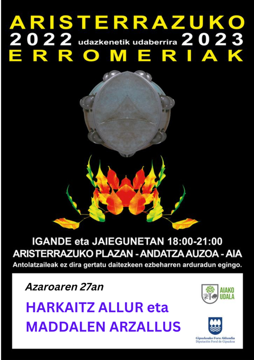 Erromeria Aristerrazun Harkaitz Allur eta Maddalen Arzallusekin