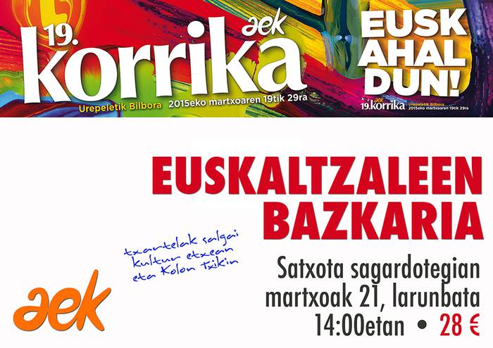 Kartelak: Euskaltzaleen bazkaria Satxota sagardote