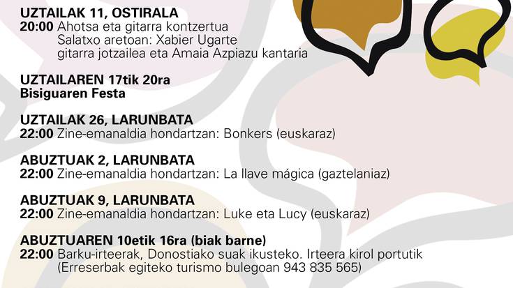 Kartelak: udako ekitaldien programa